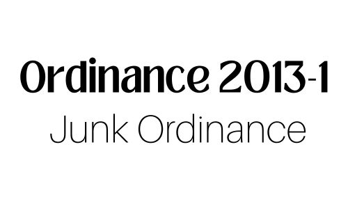 Junk Ordinance