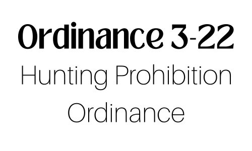 Hunting Prohibition Ordinance