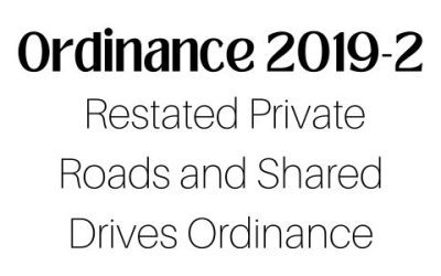 Restated Private Roads and Shared Drives Ordinance